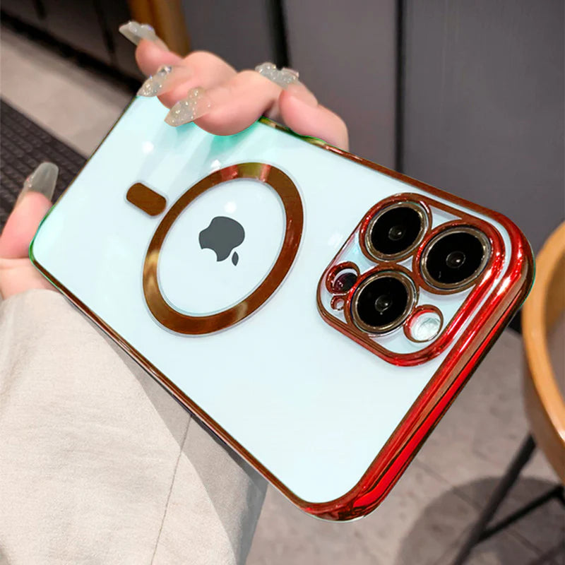 Luxury Plating Clear Magnetic for Magsafe Wireless Charge Case for Iphone 14 13 12 11 Pro Max X XR XS 8 plus Soft Silicone Cover
