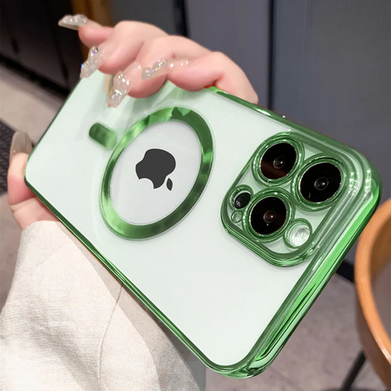 Luxury Plating Clear Magnetic for Magsafe Wireless Charge Case for Iphone 14 13 12 11 Pro Max X XR XS 8 plus Soft Silicone Cover